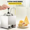 Cheese Dispenser with Pump, 2.6Qt Capacity Nacho Cheese Warmer with Pump, 650W Hot Fudge Warmer, Stainless Steel Hot Cheese Dispenser for Hot Fu