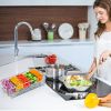 Condiment Server with 5 Removable Compartments Transparent Serving Tray Container with Lid