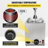 Cheese Dispenser with Pump, 2.6Qt Capacity Nacho Cheese Warmer with Pump, 650W Hot Fudge Warmer, Stainless Steel Hot Cheese Dispenser for Hot Fu