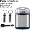 Electric Grinder For Herb,pice,Pollen And Coffee Fast Grinding For Flower Buds,Dry Spices,And Herbs Compact Size Silver