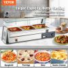 3-Pan Commercial Food Warmer, 3 x 12QT Electric Steam Table with Tempered Glass Cover, 1500W Countertop Stainless Steel Buffet Bain Marie 86-185