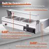3-Pan Commercial Food Warmer, 3 x 12QT Electric Steam Table with Tempered Glass Cover, 1500W Countertop Stainless Steel Buffet Bain Marie 86-185