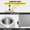 Cheese Dispenser with Pump, 2.6Qt Capacity Nacho Cheese Warmer with Pump, 650W Hot Fudge Warmer, Stainless Steel Hot Cheese Dispenser for Hot Fu